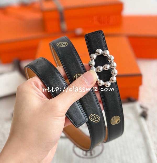 에르메스 25 한정판 여성 양면 2.4cm Epsom 벨트 F1319