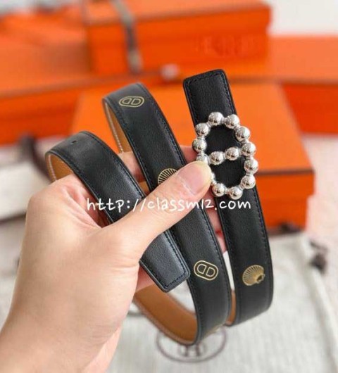 에르메스 25 한정판 여성 양면 2.4cm Epsom 벨트 F1319