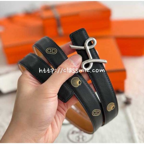 에르메스 25 한정판 여성 양면 2.4cm Epsom 벨트 F1320