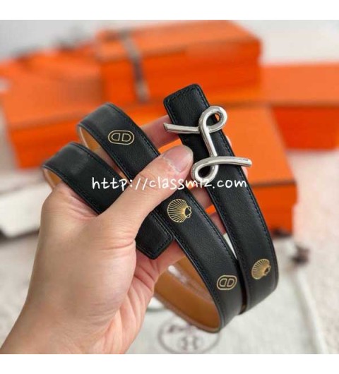 에르메스 25 한정판 여성 양면 2.4cm Epsom 벨트 F1320