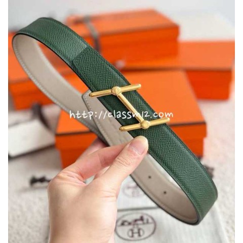 에르메스 25 한정판 양면 3.2cm Epsom 벨트 F1321