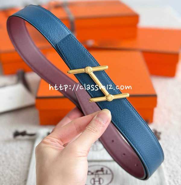 에르메스 25 한정판 양면 3.2cm Epsom 벨트 F1322