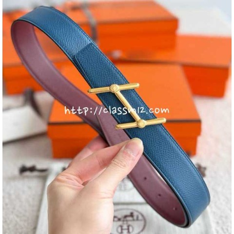 에르메스 25 한정판 양면 3.2cm Epsom 벨트 F1322