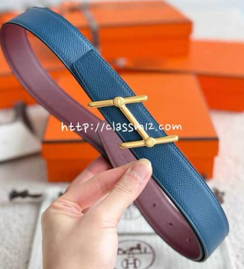 에르메스 25 한정판 양면 3.2cm Epsom 벨트 F1322