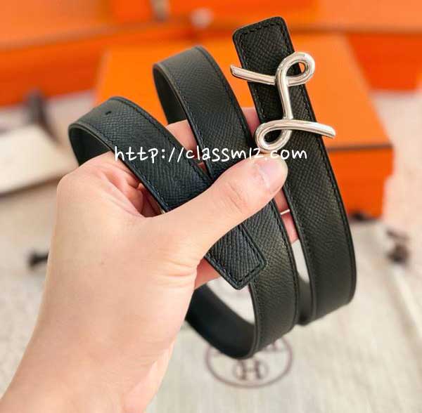 에르메스 25 한정판 여성 양면 2.4cm Epsom 벨트 F1323