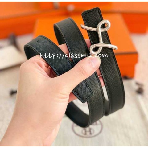 에르메스 25 한정판 여성 양면 2.4cm Epsom 벨트 F1323
