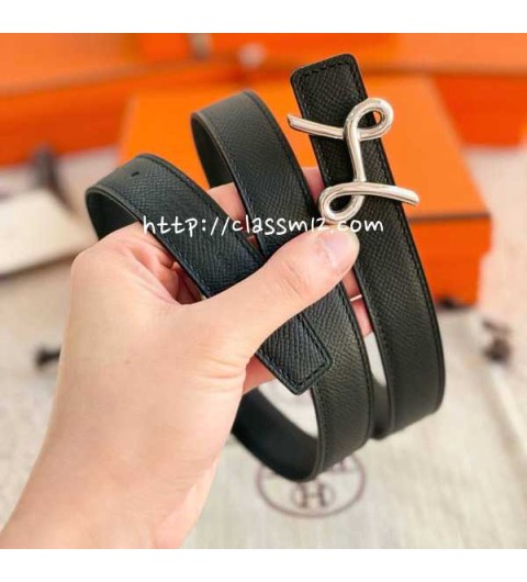 에르메스 25 한정판 여성 양면 2.4cm Epsom 벨트 F1323