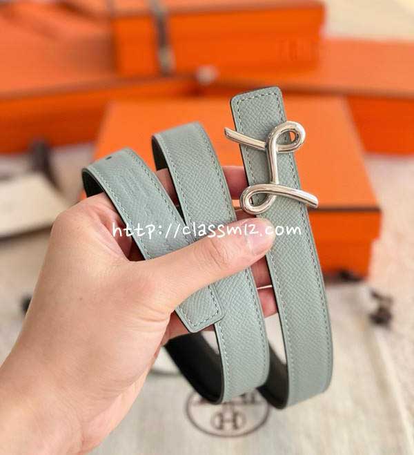 에르메스 25 한정판 여성 양면 2.4cm Epsom 벨트 F1324