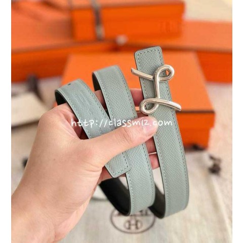 에르메스 25 한정판 여성 양면 2.4cm Epsom 벨트 F1324