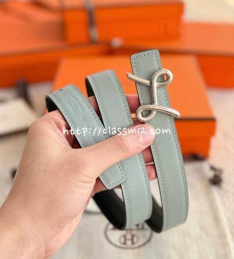 에르메스 25 한정판 여성 양면 2.4cm Epsom 벨트 F1324