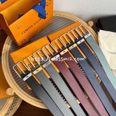 루이비통 25 한정판 3.5cm 소가죽 카프스킨 벨트 F1339