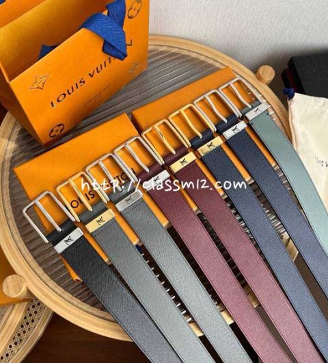 루이비통 25 한정판 3.5cm 소가죽 카프스킨 벨트 F1339