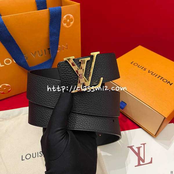 루이비통 25 한정판 4.0cm 소가죽 카프스킨 벨트 F1342