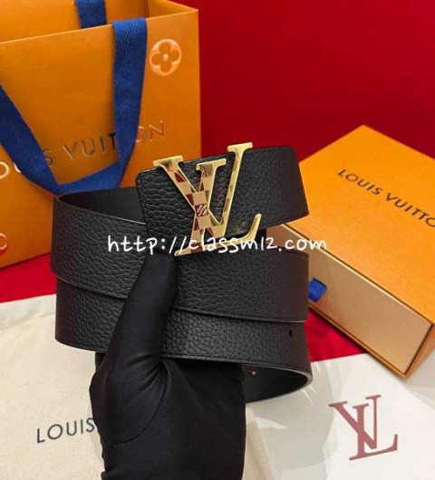 루이비통 25 한정판 4.0cm 소가죽 카프스킨 벨트 F1342