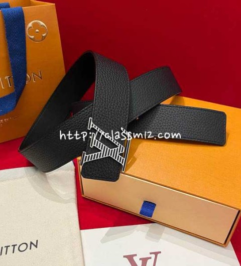 루이비통 25 한정판 4.0cm 소가죽 카프스킨 벨트 F1344