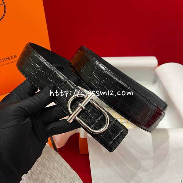 에르메스 25 한정판 양면 3.8cm 소가죽 카프스킨 벨트 F1349