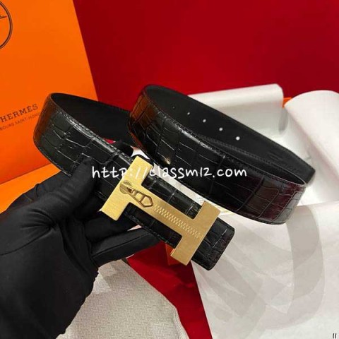 에르메스 25 한정판 양면 3.8cm 소가죽 카프스킨 벨트 F1350