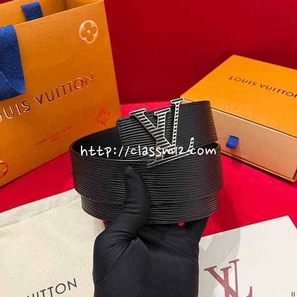 루이비통 25 한정판 양면 4.0cm 소가죽 카프스킨 벨트 F1352