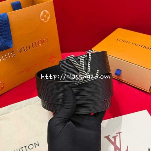 루이비통 25 한정판 양면 4.0cm 소가죽 카프스킨 벨트 F1352