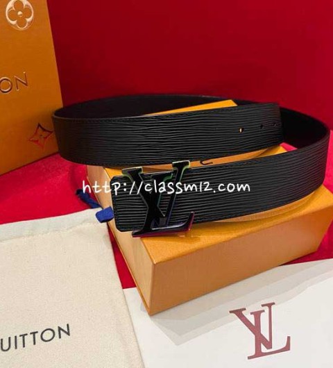 루이비통 25 한정판 양면 4.0cm 소가죽 카프스킨 벨트 F1353