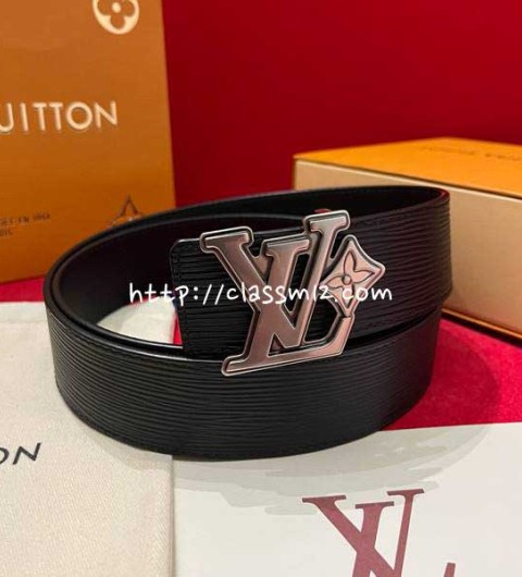 루이비통 25 한정판 양면 4.0cm 소가죽 카프스킨 벨트 F1354