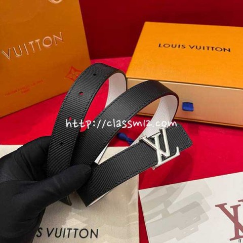 루이비통 25 한정판 여성 양면 2.5cm 소가죽 카프스킨 벨트 F1361