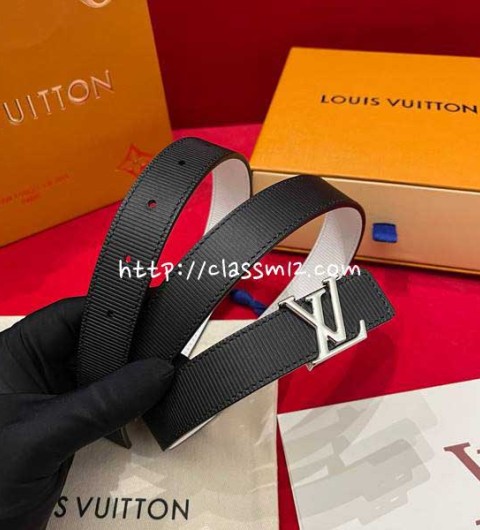 루이비통 25 한정판 여성 양면 2.5cm 소가죽 카프스킨 벨트 F1361