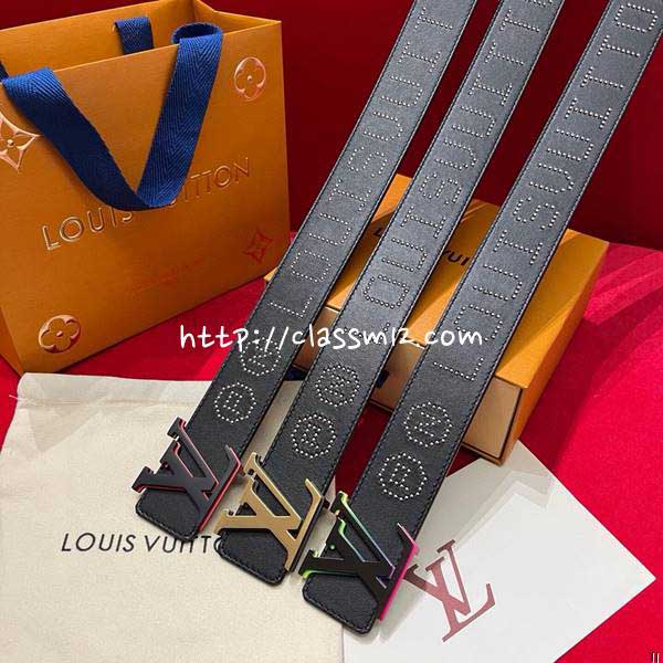 루이비통 25 한정판 양면 4.0cm 소가죽 카프스킨 벨트 F1364