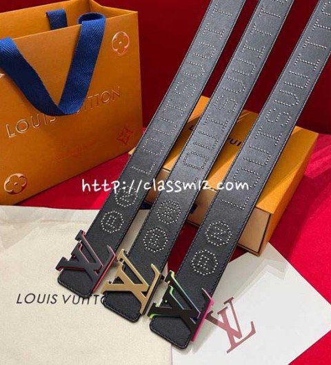 루이비통 25 한정판 양면 4.0cm 소가죽 카프스킨 벨트 F1364