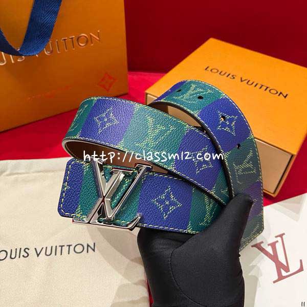 루이비통 25 한정판 양면 4.0cm 소가죽 카프스킨 벨트 F1365