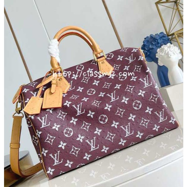 루이비통 25 한정판 N88228 Speedy P509 Bandoulière 40 소가죽 카프스킨 크로스백 가방 C5900