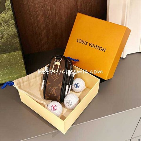 루이비통 25 한정판 골프공 파우치 3구 티 수납 미니백 I396