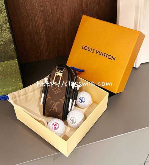 루이비통 25 한정판 골프공 파우치 3구 티 수납 미니백 I396