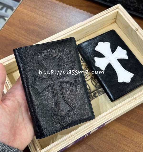 크롬하츠 25 한정판 소가죽 카프스킨 여권 지갑 E911