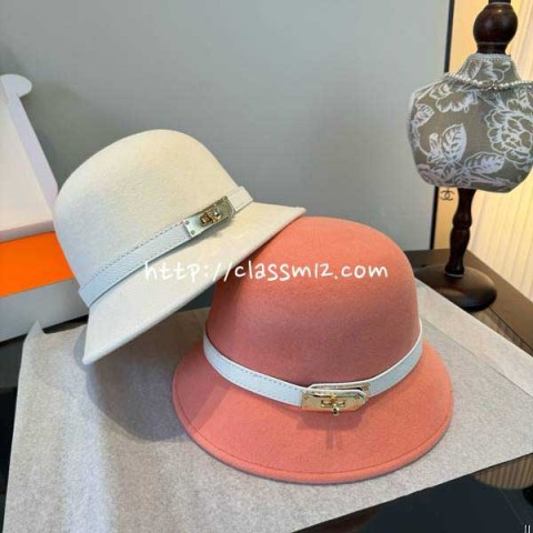 에르메스 25 한정판 양털 보터햇 모자 D3546