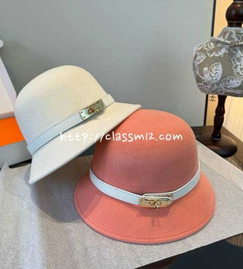 에르메스 25 한정판 양털 보터햇 모자 D3546