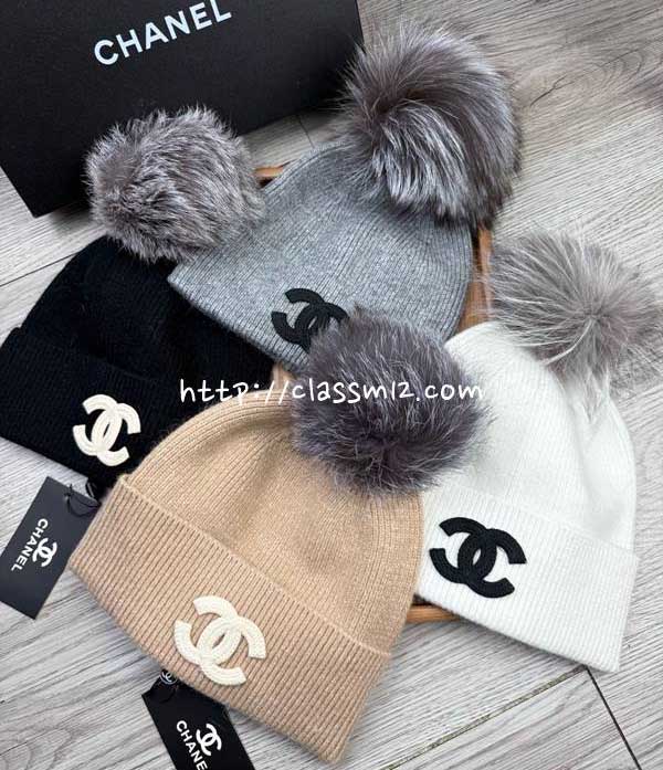 샤넬 25 한정판 비니 모자 D3554