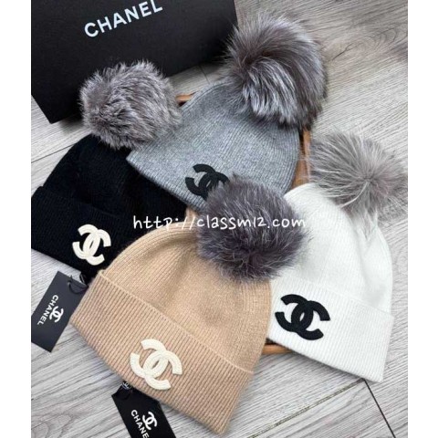 샤넬 25 한정판 비니 모자 D3554