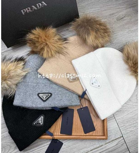 프라다 25 한정판 비니 모자 D3555