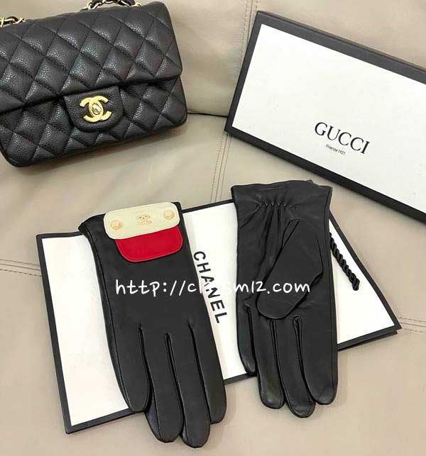 샤넬 25 한정판 여성 양가죽 램스킨 장갑 D3568