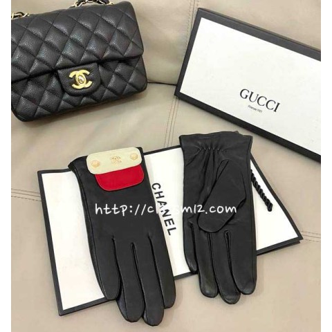 샤넬 25 한정판 여성 양가죽 램스킨 장갑 D3568