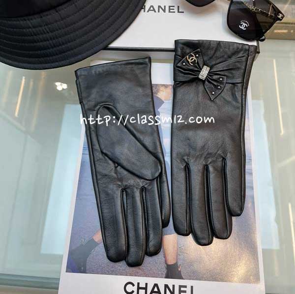 샤넬 25 한정판 여성 양가죽 램스킨 장갑 D3569