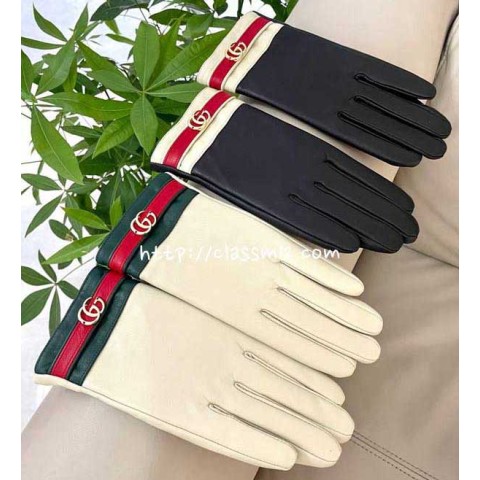 구찌 25 한정판 여성 양가죽 램스킨 장갑 D3572