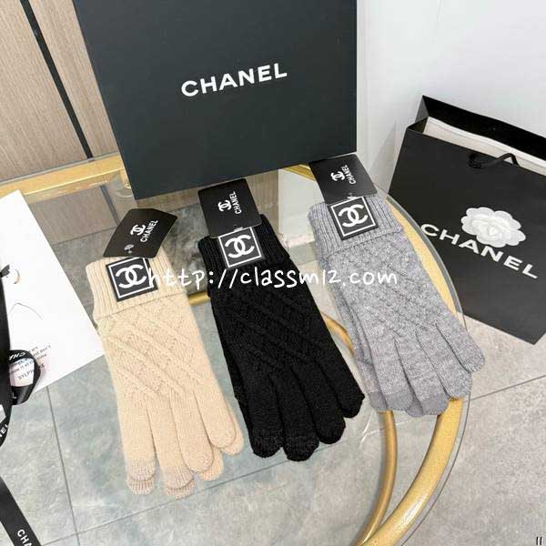 샤넬 25 한정판 양털 니트 장갑 D3573