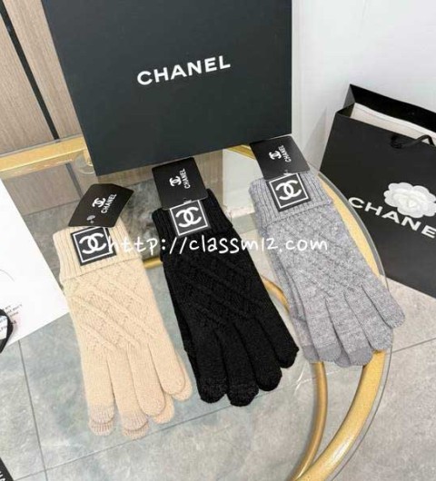 샤넬 25 한정판 양털 니트 장갑 D3573