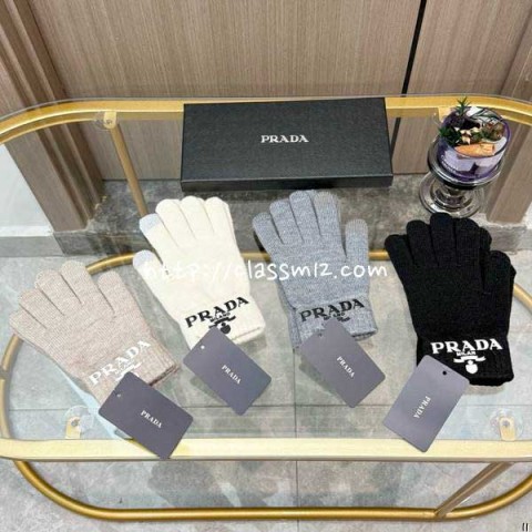 프라다 25 한정판 양털 니트 장갑 D3576