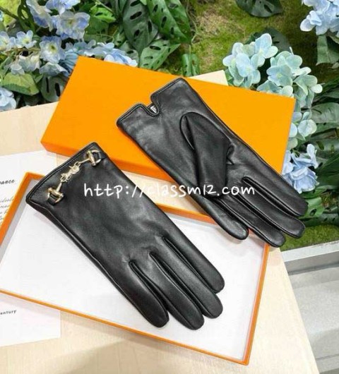 에르메스 25 한정판 여성 양가죽 램스킨 장갑 D3582