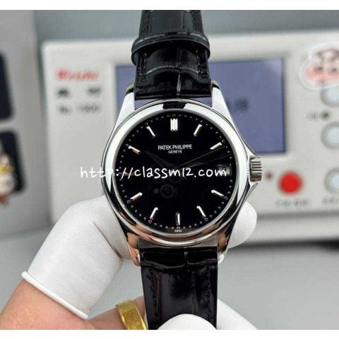 파텍필립 25 한정판 5127 소가죽 카프스킨 오토매틱 시계 W182