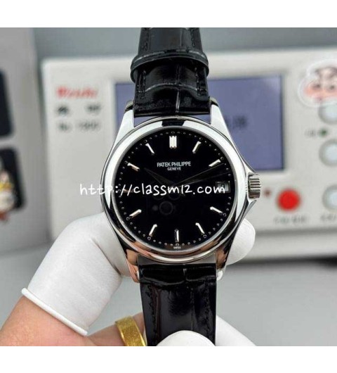 파텍필립 25 한정판 5127 소가죽 카프스킨 오토매틱 시계 W182