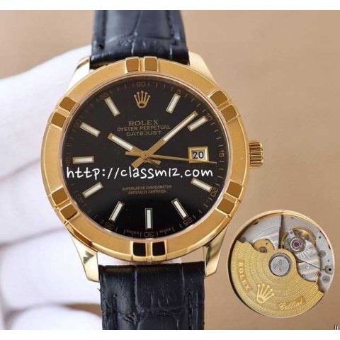 롤렉스 25 한정판 9015 소가죽 카프스킨 오토매틱 시계 W189